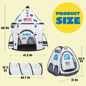 Rocket Ship Play house with Tunnel 3-Piece Tent
