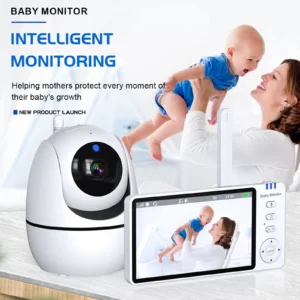 WOUWON Baby Monitor Babyphone Video Baby Camera Bebe Nanny HD 5 Inch LCD Two Way Talk PTZ Lullabies For New Born