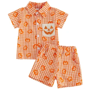 Short Sleeve Halloween Shorts-Set