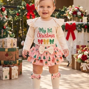 Christmas Outfit Long Stockings Romper