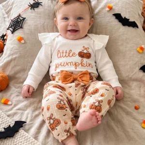 Halloween Outfit With Pumpkin Pants